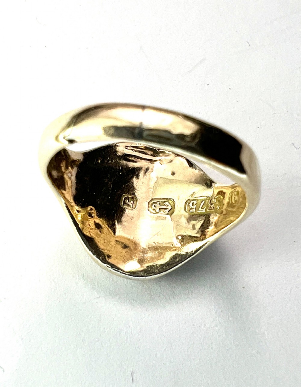 1939 Vintage 9CT Gold Carnelian Jasper Solitaire Gold Signet Ring View IX