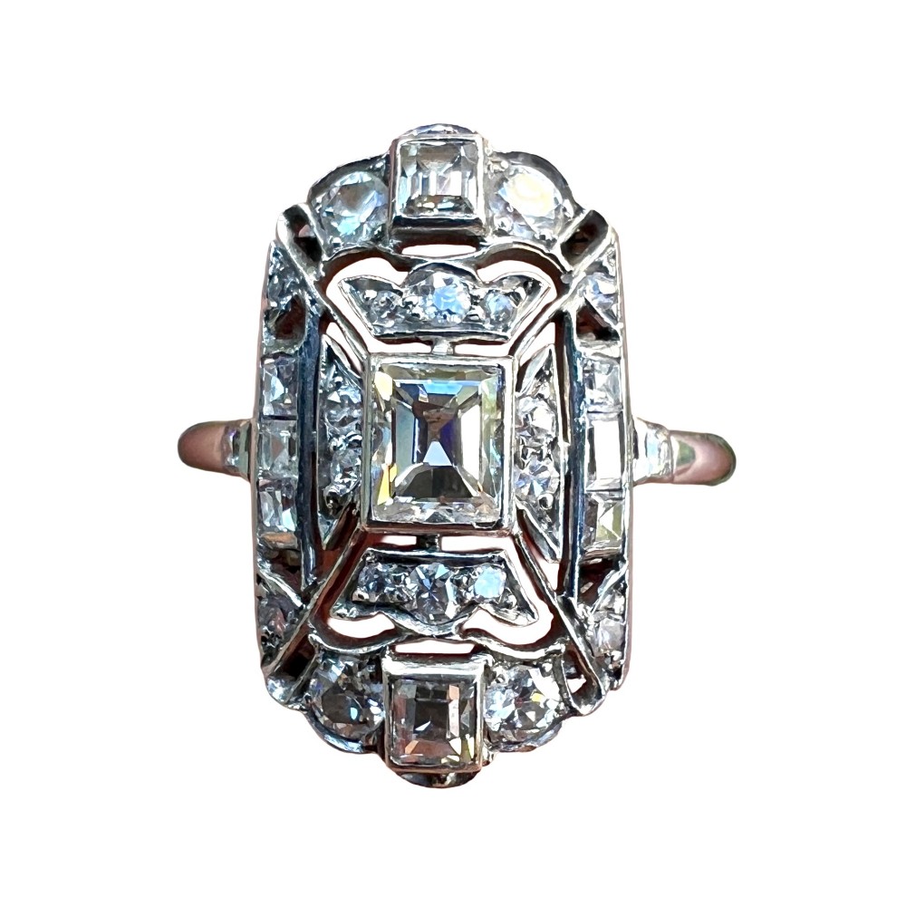 Original Art Deco Diamond Platinum Ring