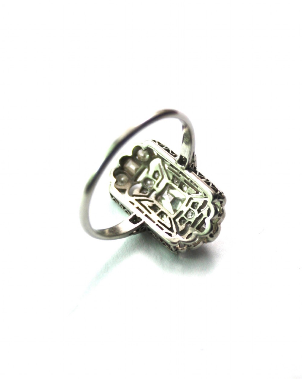 Original Art Deco Diamond Platinum Ring View IV