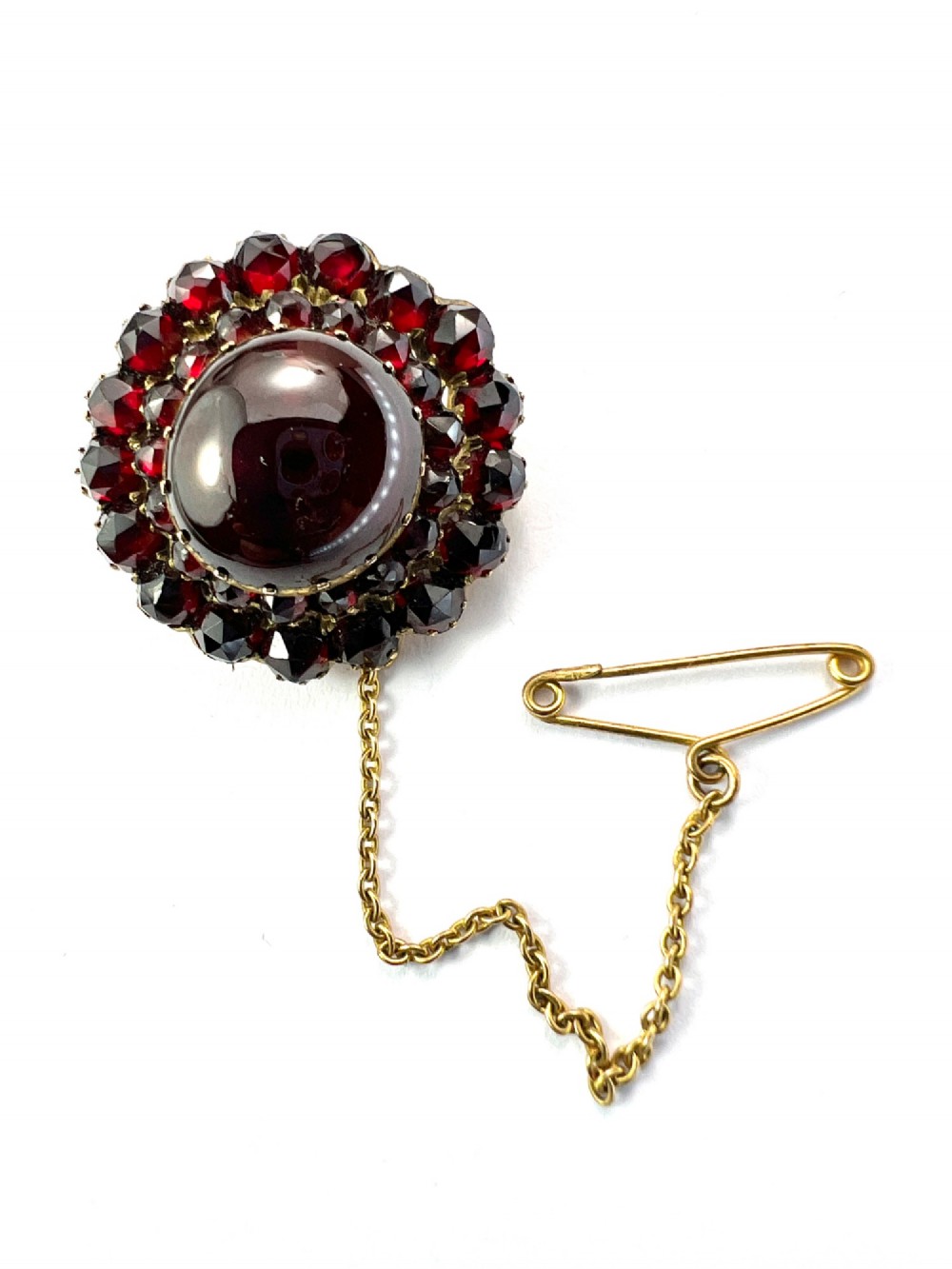 Victorian Bohemian Garnet Cluster Brooch View III