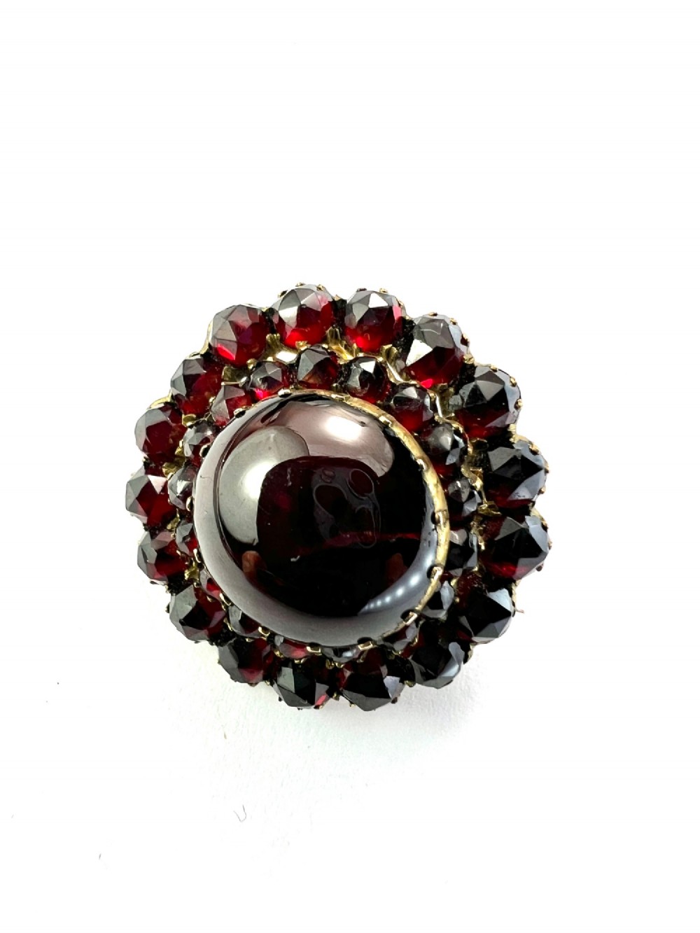 Victorian Bohemian Garnet Cluster Brooch View IV