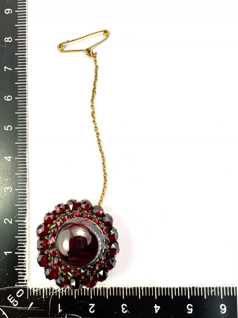 Victorian Bohemian Garnet Cluster Brooch View VI