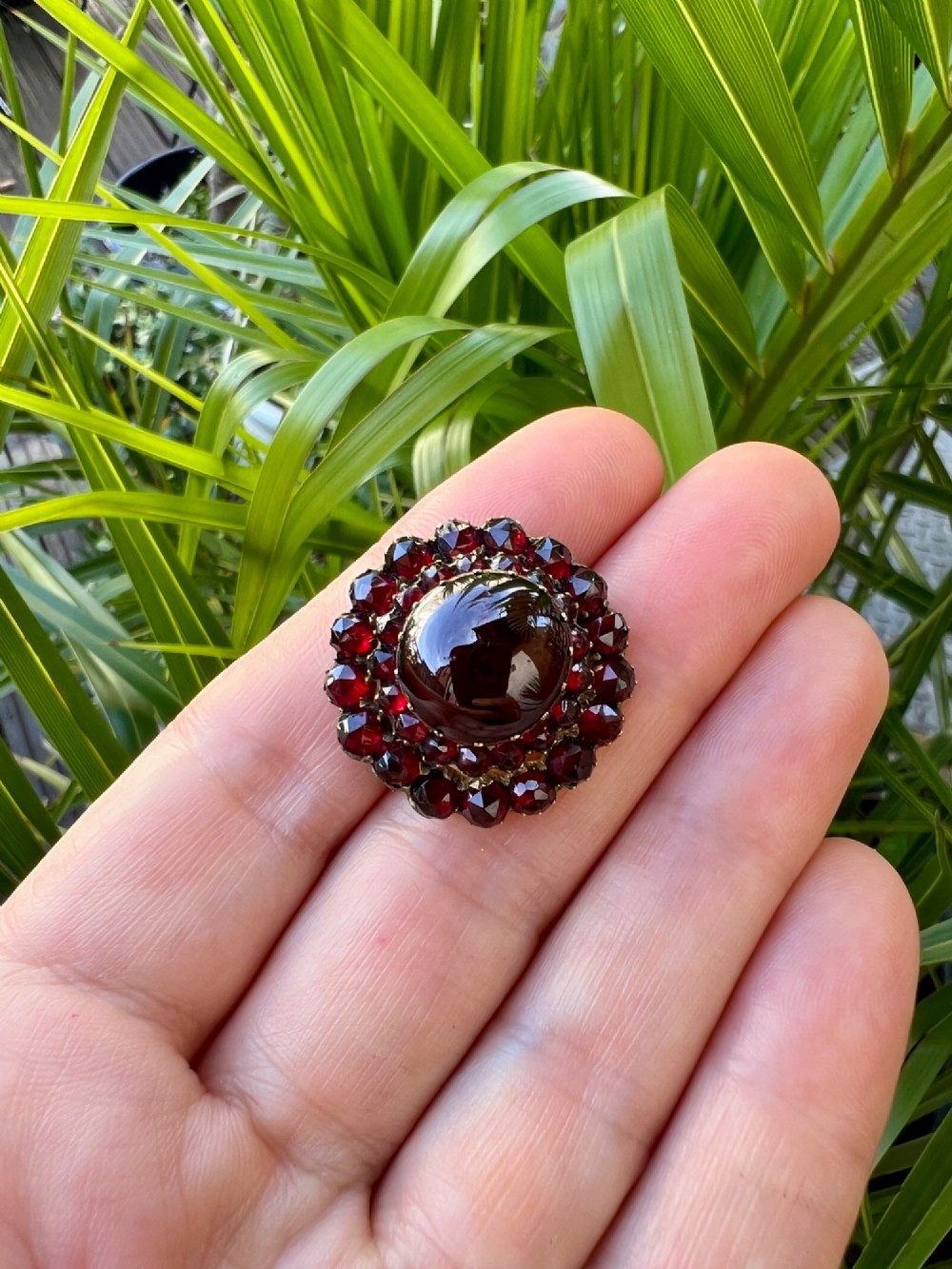 Victorian Bohemian Garnet Cluster Brooch View VII