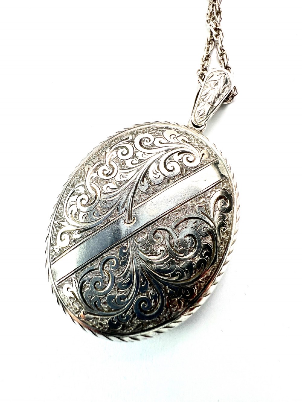 1880 Antique Victorian Large Silver Locket View II