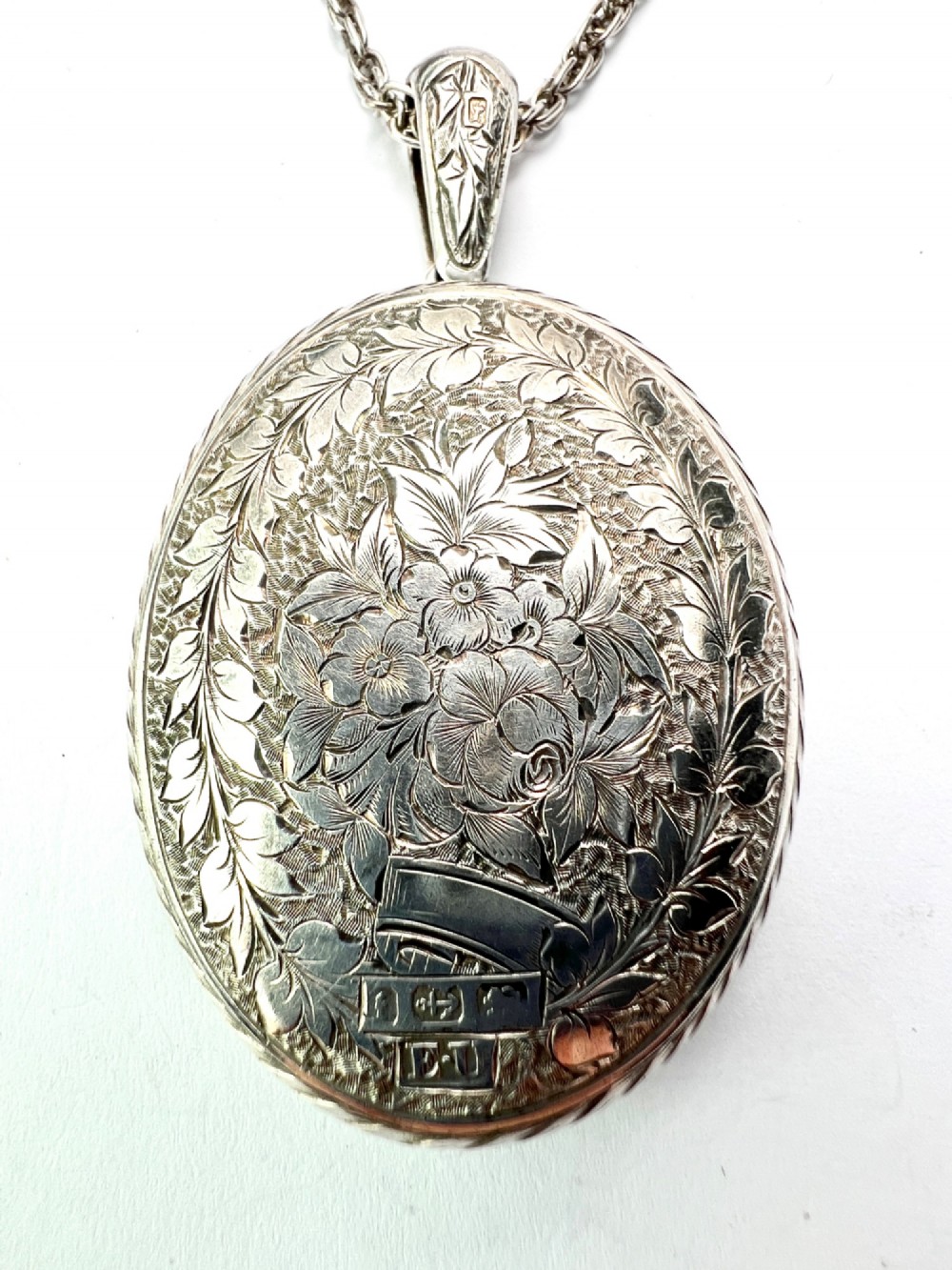 1880 Antique Victorian Large Silver Locket View III