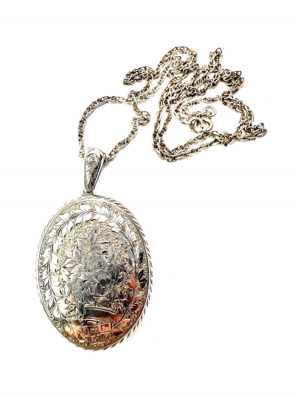 1880 Antique Victorian Large Silver Locket View V