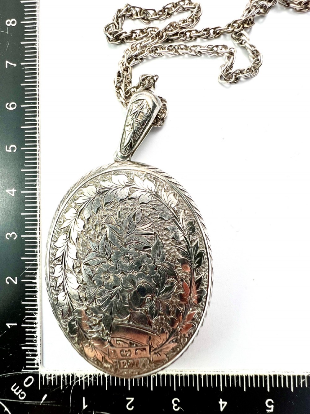 1880 Antique Victorian Large Silver Locket View VIII