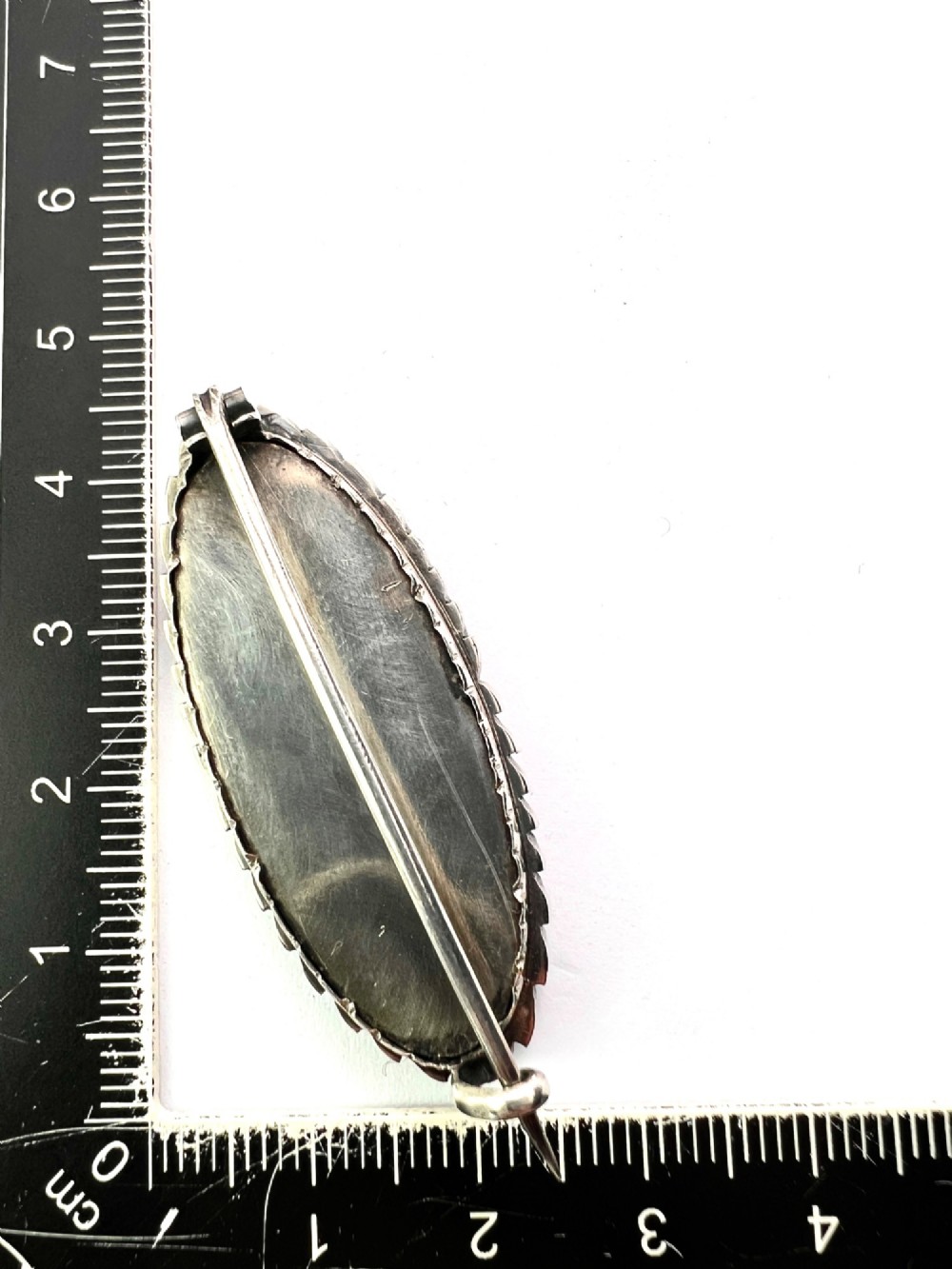 Antique Lily of the Valley Bristol Blue Glass Silver Paste Brooch View V