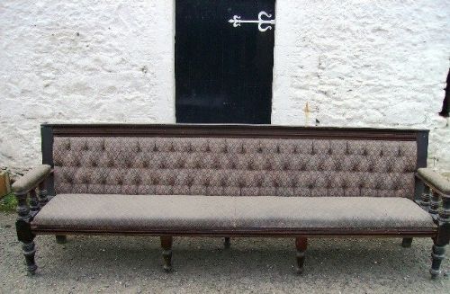 A Victorian Dark Stained Mahogany Bench