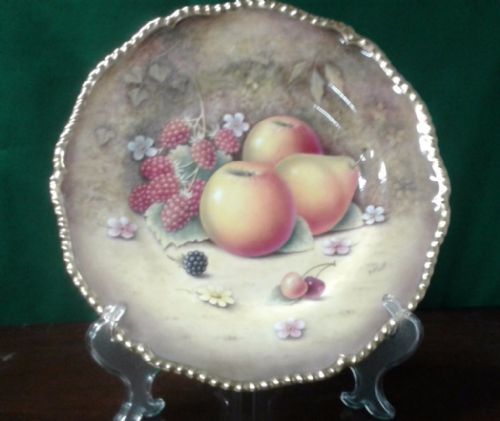 Worcester Fruits Large Cabinet Plaque. Artist P Platt