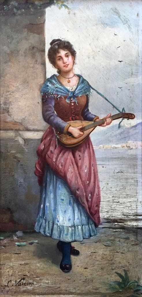 C Valensi. 19th Century Italian School Oil on Board