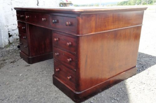 Victorian Mahogany Partner Desk with Extendable Writing Slope.