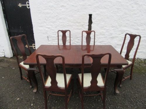 1920s Mahogany Queen Ann Revival Dining Suite