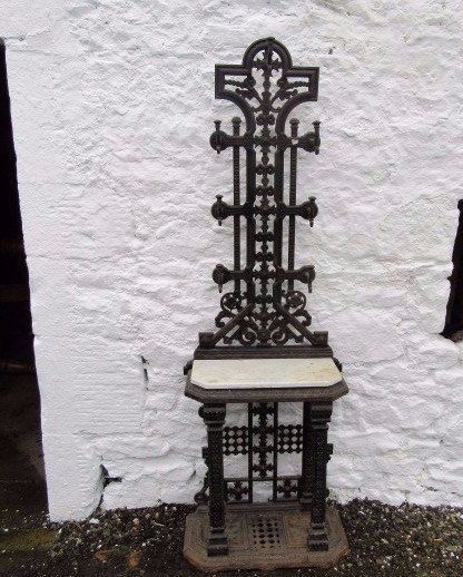 A Rare Victorian Aesthetic Cast Iron Hall Stand