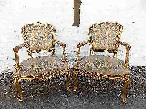 A Good Pair of Gilt Wood 19th Cent French Fauteuils