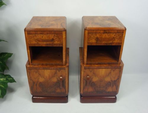 Very Attractive Pair of Art Deco Bedside Cabinets.