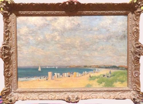 Fine Large Early 20th Century French Impressionist Beach Landscape