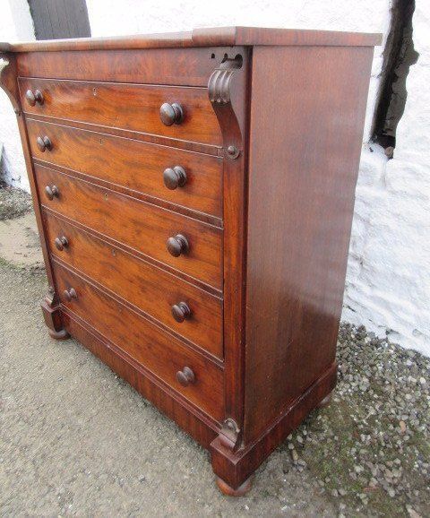 fig 1. A good Scottish Victorian mahogany chest of drawers,