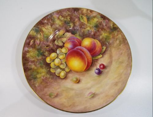 Large Worcester Fruits Plate  by ( B Cox ) Peaches and Grapes