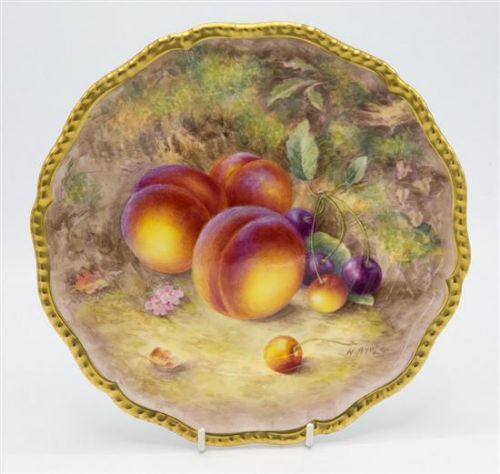 A Royal Worcester Hand Painted Cabinet Plate Signed Harry Ayrton