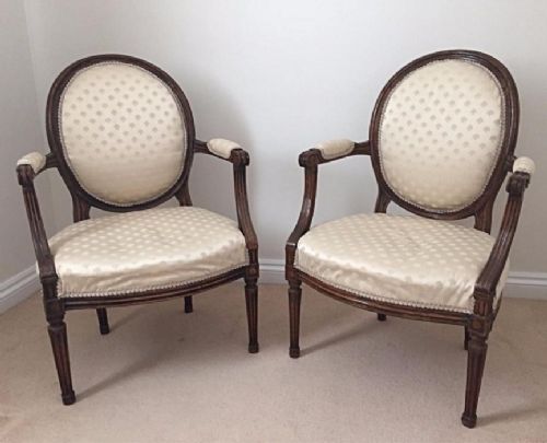 A  Pair of 19th Cent French Carved Salon / Bedroom Chairs.