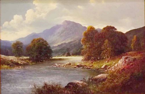 Douglas Falconer Oil on Board. Scottish Highland Loch Landscape