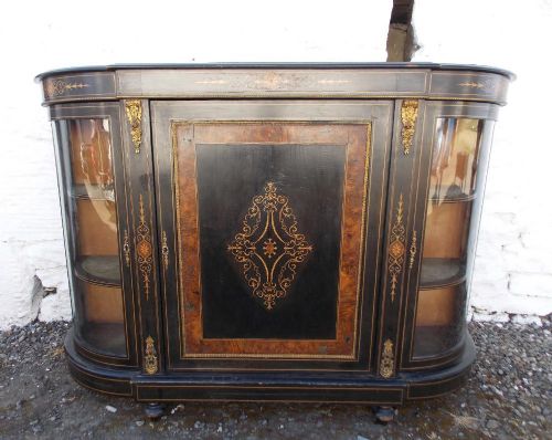 Victorian Ebonised Credenza Cabinet