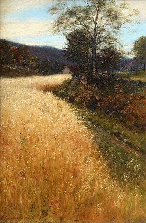 Joseph Farquharson (1846-1935) Oil Painting ( Summer Oats Field Finzean ) Aberdeenshire.
