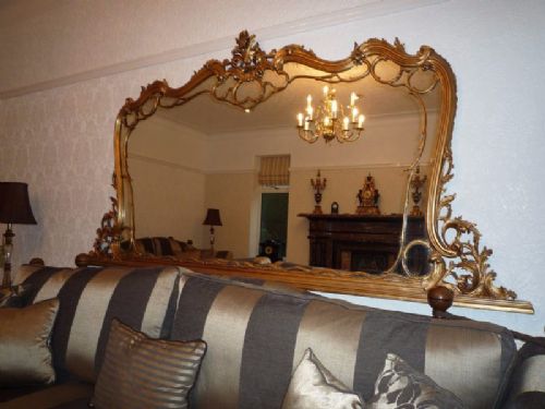 19th Century Large Rococo Gilt Mirror.
