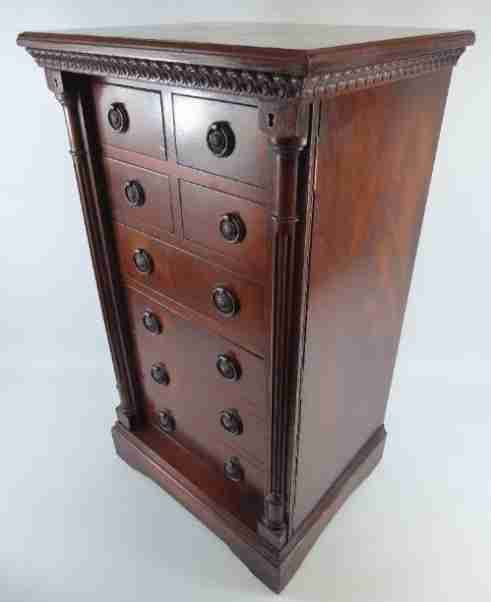 Unusual Victorian Style Mahogany Wellington Chest of Eight Drawers.