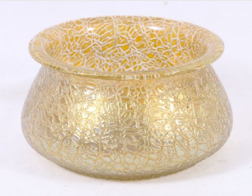Loetz Candia Crete Iridescent Glass Splayed Rimmed Bowl