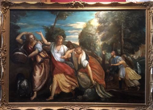 fig 1. Atelier Dagher. Huge Oil on Canvas. Louvre old master copyist