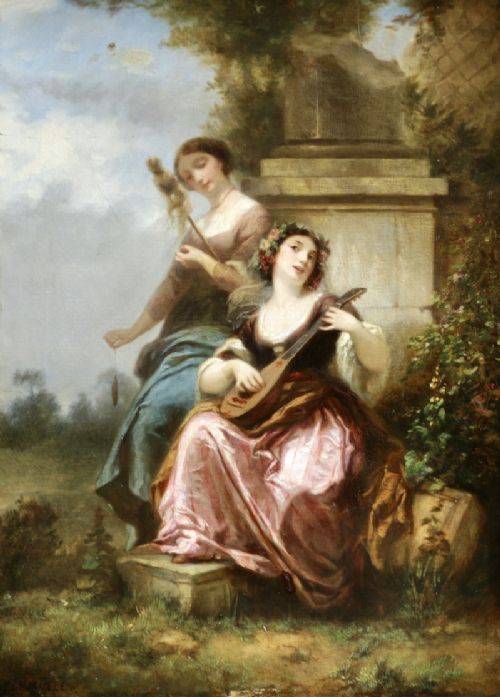 Charles Louis Lucien Muller (Paris 1815-1892) Large Oil on Canvas