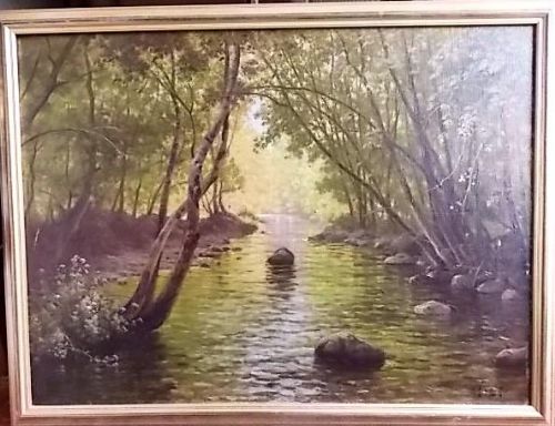 fig 1. Charles Edmond Rene His. Large Oil painting