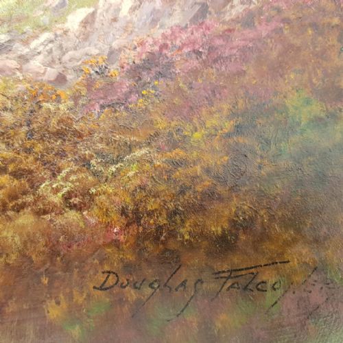 fig 5. Douglas Falconer Oil on Board. Scottish Highland Loch landscape