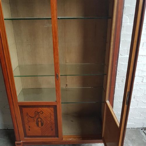 fig 1. Turn of the century French Kingwood inlaid vitrine (Display cabinet)