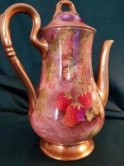 Worcester Fruits Coffee Pot by E Townsend.