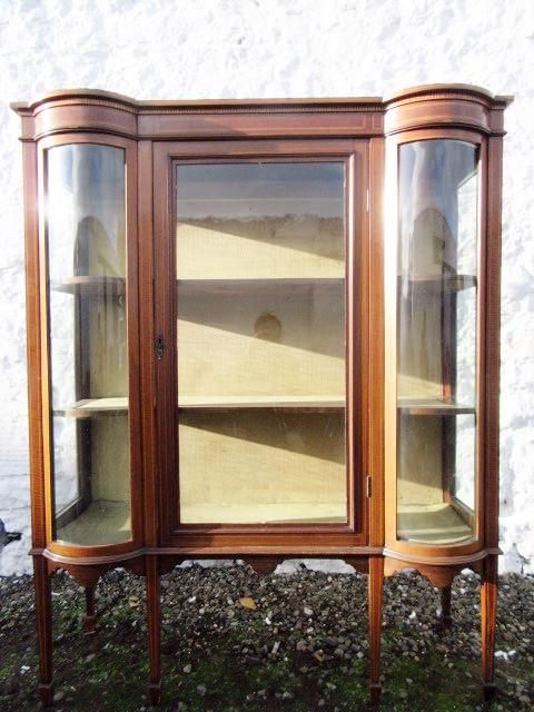 Edwardian Mahogany Inlaid Display Cabinet
