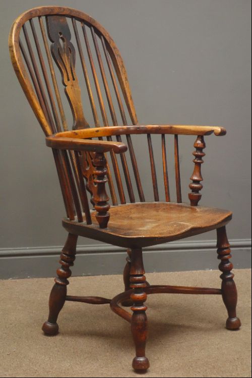 Victorian Elm and Yew Windsor Chair