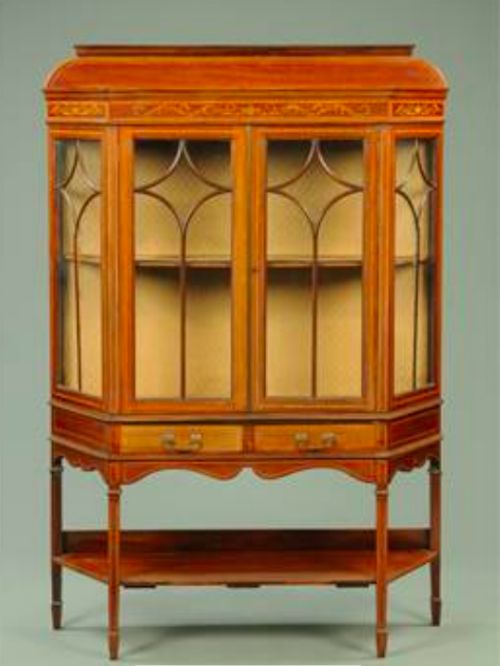 An Edwardian Inlaid Mahogany Display Cabinet,