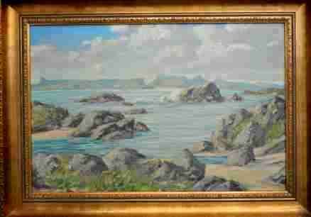 Large William Russell Ma. Oil Painting. (Isle of Eigg) Scotland