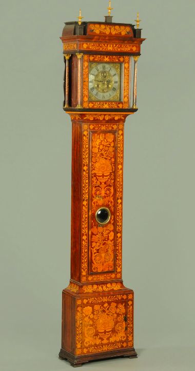 Thomas Stubbs. 17th-18th Century Marquetry Longcase Clock