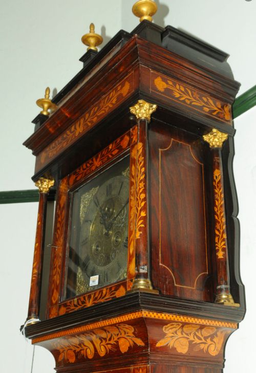 fig 1. Thomas Stubbs. 17th-18th century marquetry longcase clock
