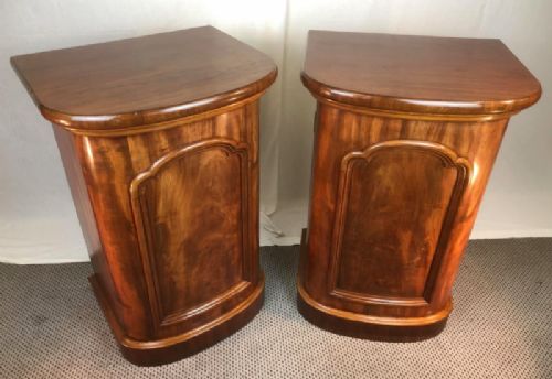 Pair Victorian Pedestal Mahogany Sideboards