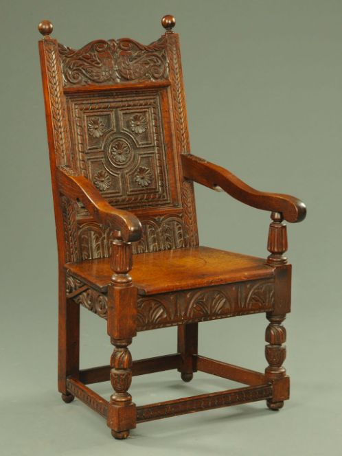 A 19th Century Carved Oak Wainscot Chair