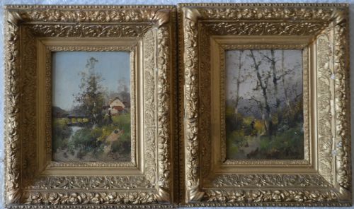 Eugene Galien Laloue (1854-1941) Pair Oil Paintings