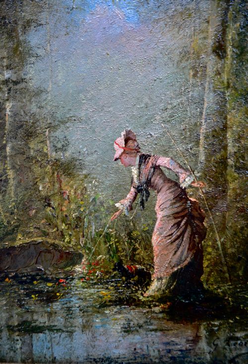 George Leonce Massot (1860-1910) Impressionist Oil Painting