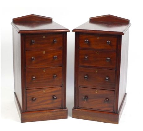 A Pair Victorian Bedside Chests