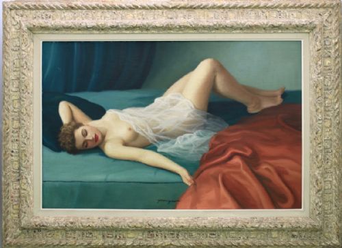 Joan  Mayor ( C. 1890 - 1970 ) a Huge Nude Oil Painting.