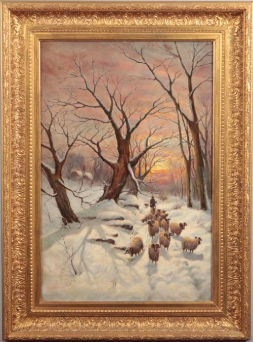 Pair Large 19th-century Follower of Joseph Farquharson. Oil on Canvas. X 2